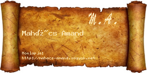 Mahács Amand névjegykártya